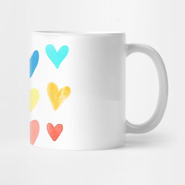 Watercolor Colorful Hearts by ninoladesign